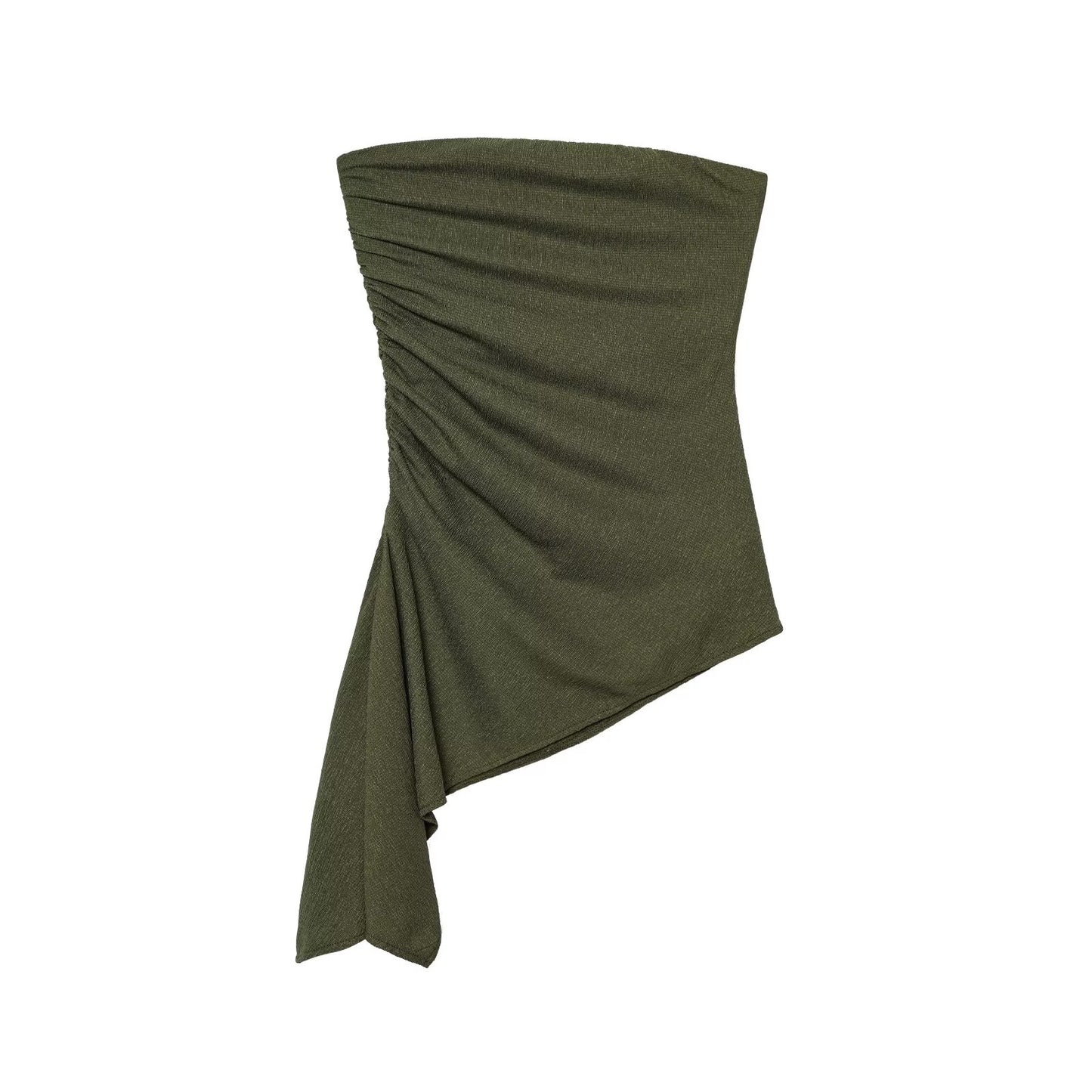 Women's New Fashion Texture Off Shoulder Straight Collar Chest hugging style Top