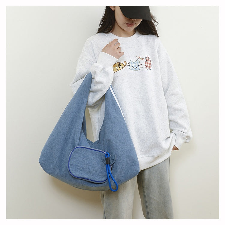 Women's New Fashion Joker Cowboy Style Large-capacity Sports Messenger Bag Shoulder Bag