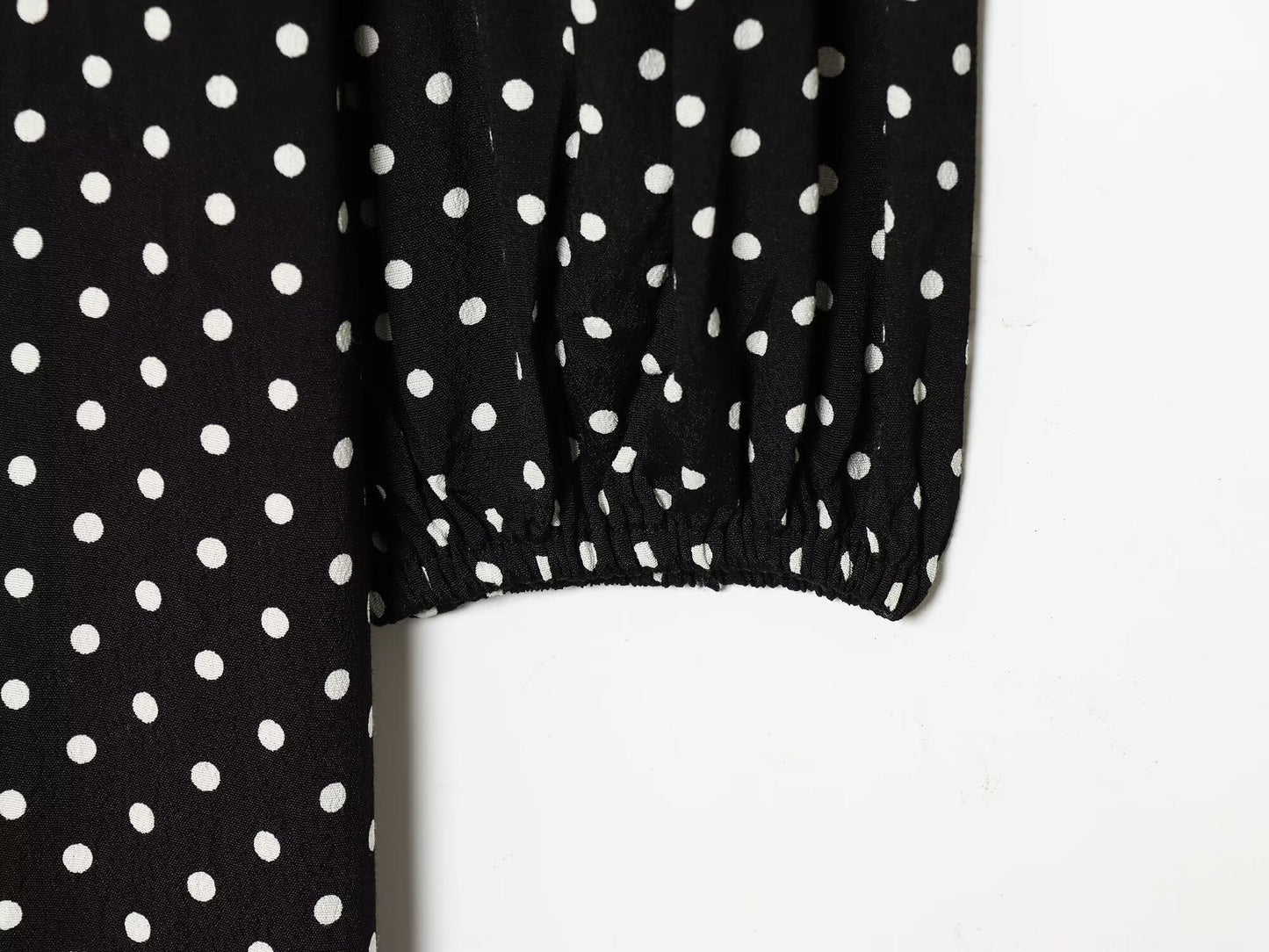 Women's long sleeved polka dot MIDI dress