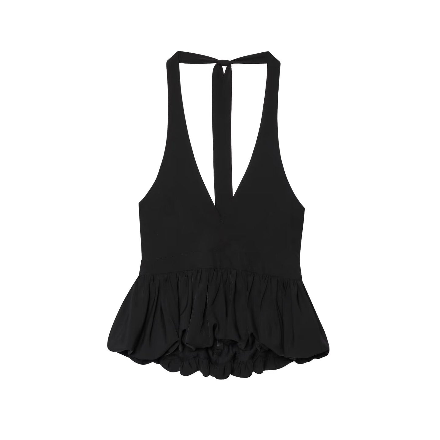 Women's new fashion backless polka dot printed halter neck suspender top