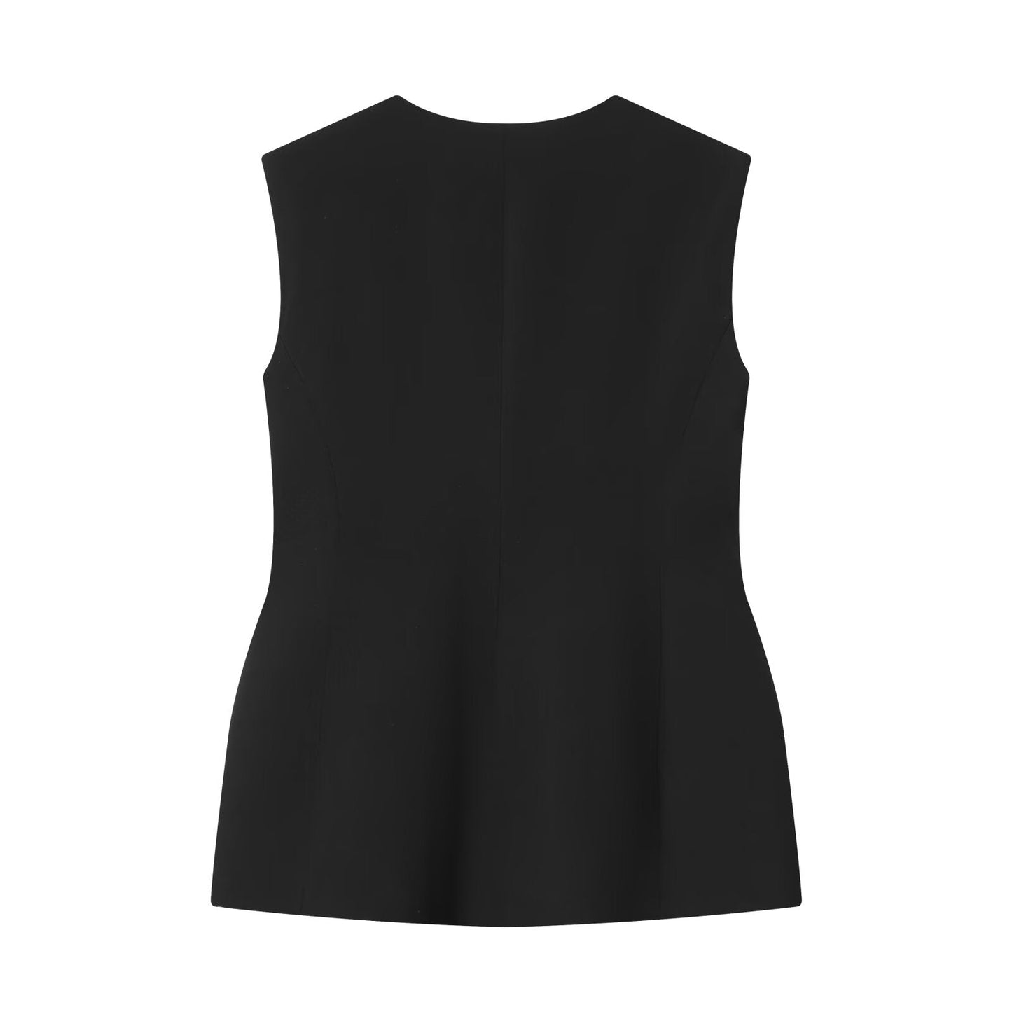 suit Women's 2 pieces black slim V-neck vest+Pants