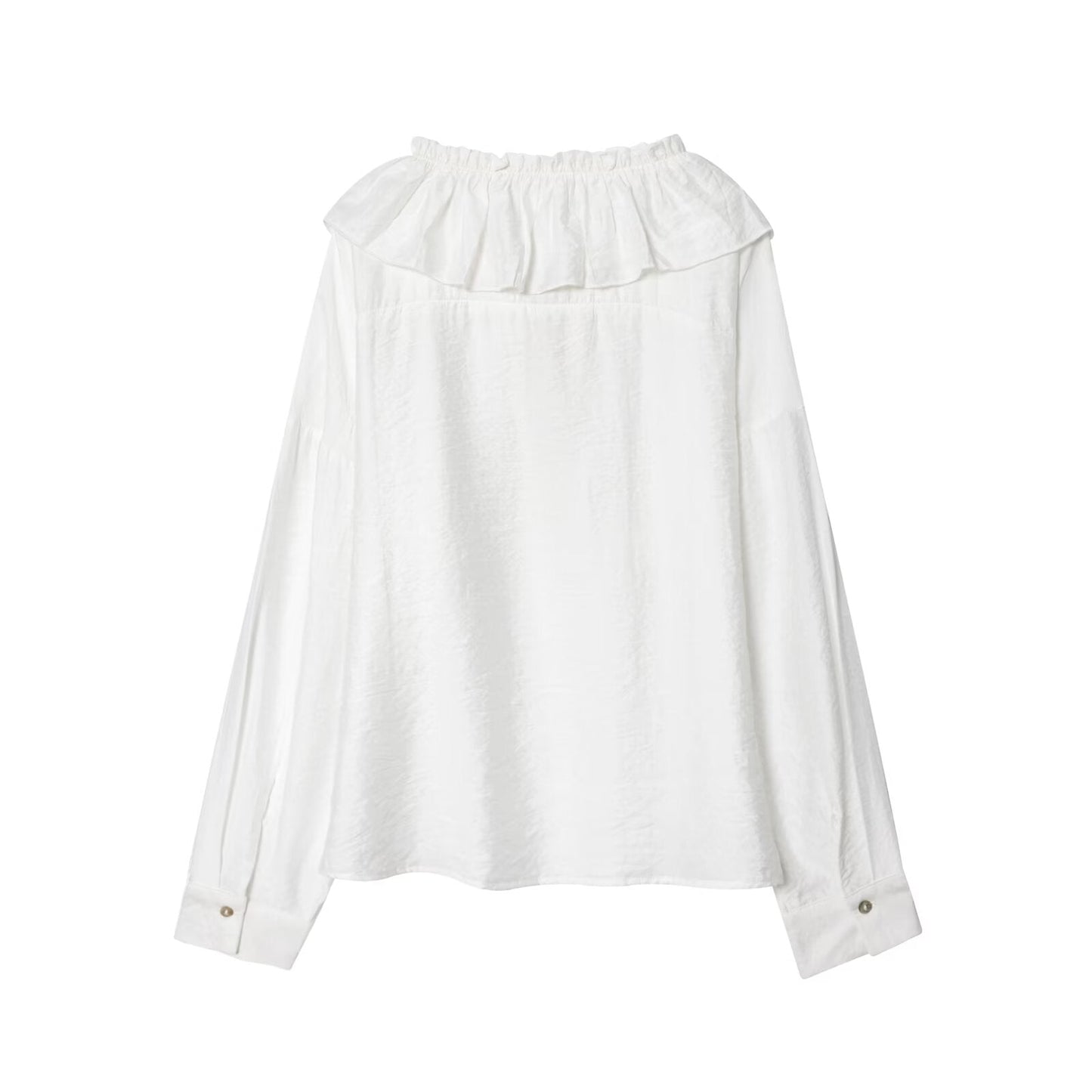 Women's 2025 new fashion linen blended white lace up shirt