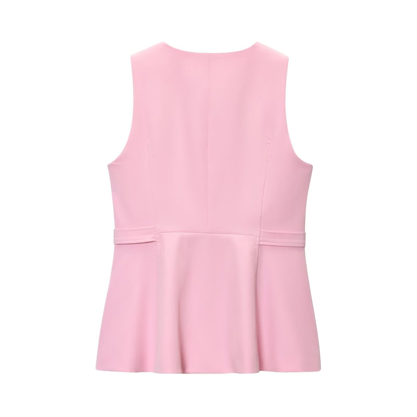 Women's new fashion short skirt style hem O-Neck sleeveless vest+Pants suit