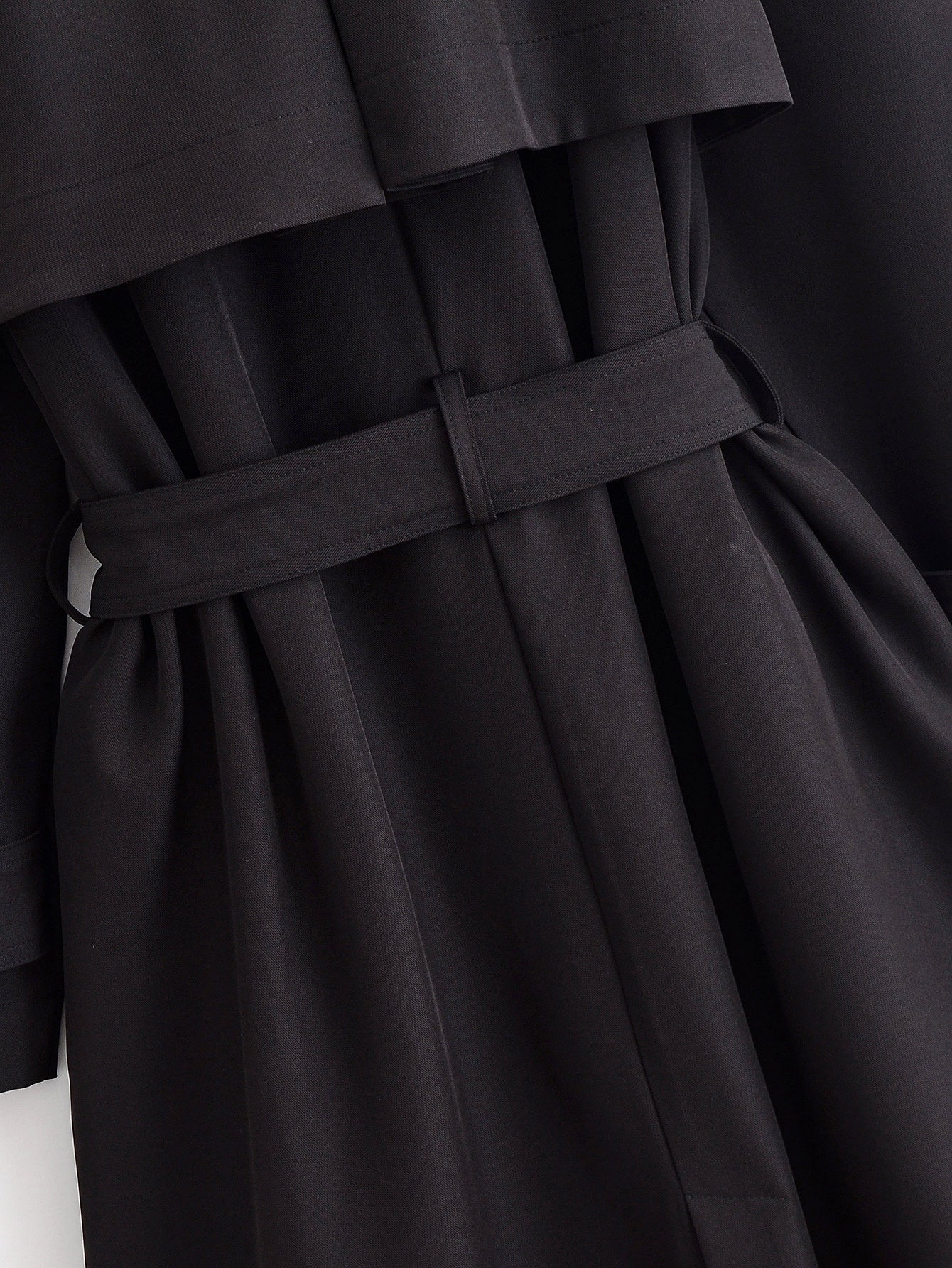 Women's new fashion with Belt black Long style windbreaker Coat