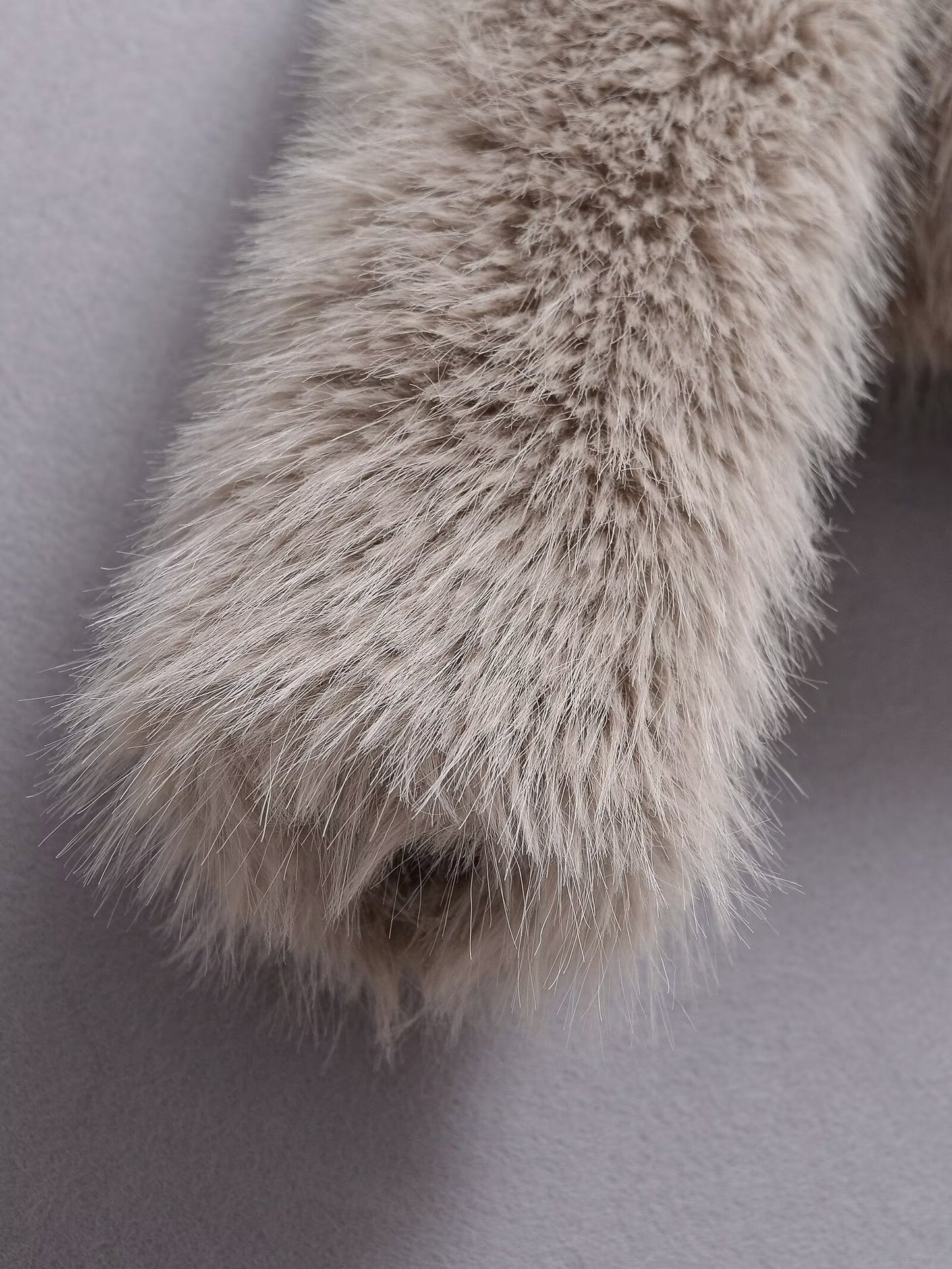 Women's faux fur effect short stand collar Coat