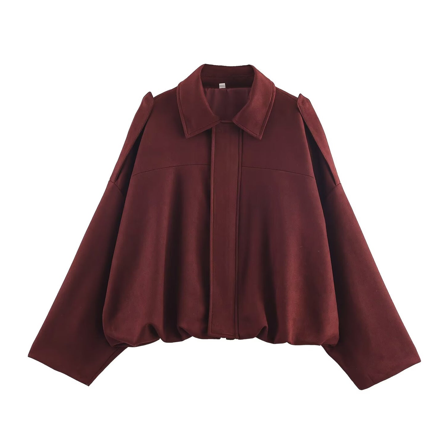 Women's new fashion faux suede effect loose flying jacket Coat