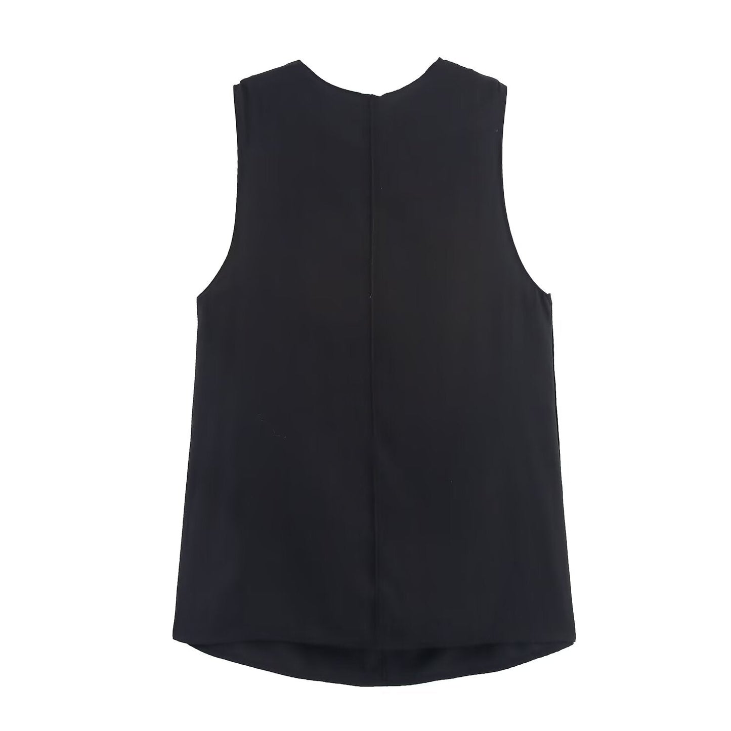 Women's new fashion brooch decoration sleeveless hanging neck top