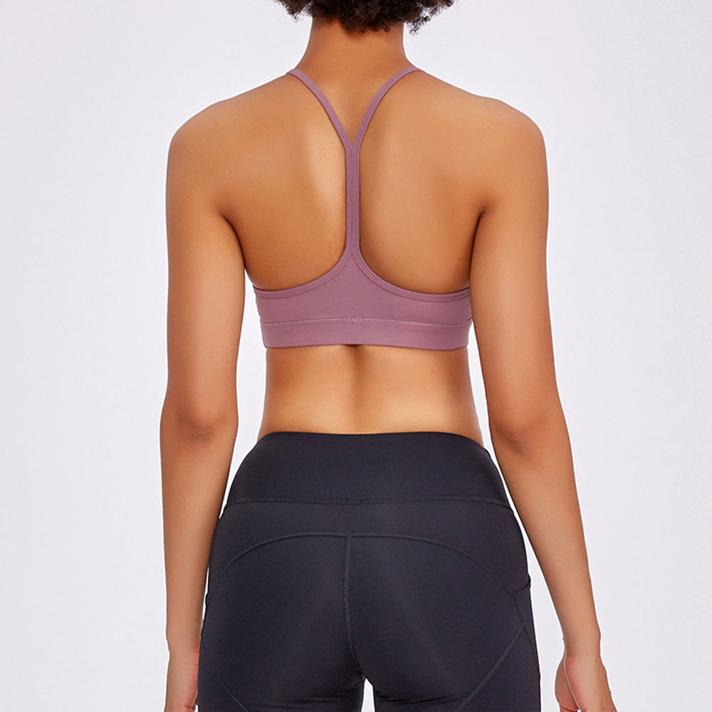 LU Women's New Y-string Fitness Yoga Bra Shockproof Gathered Beautiful Back Sports Bra Women's Yoga Clothes.