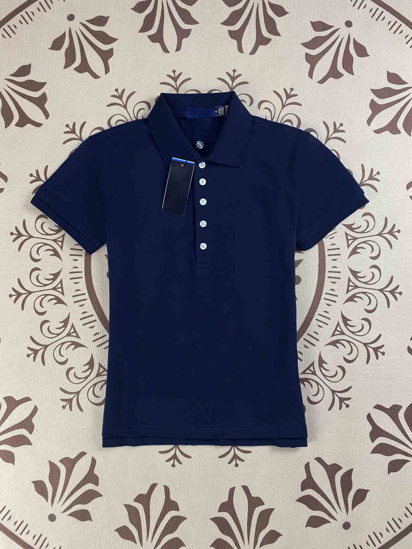 Women's New Fashion Casual Joker Five-button Embroidered Short-sleeved POLO Shirt
