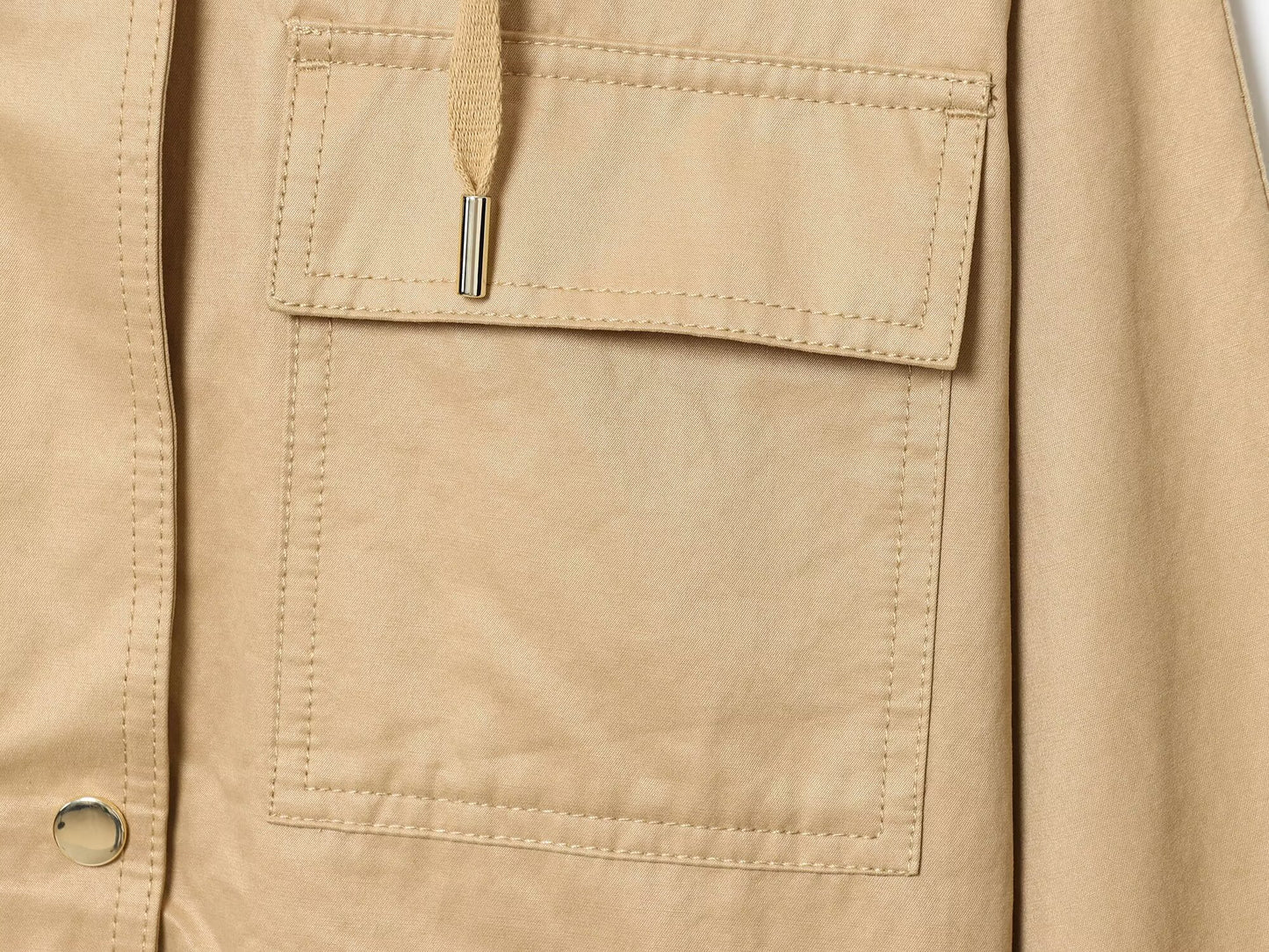 Women's 2025 new fashion multi pocket loose hooded Coat