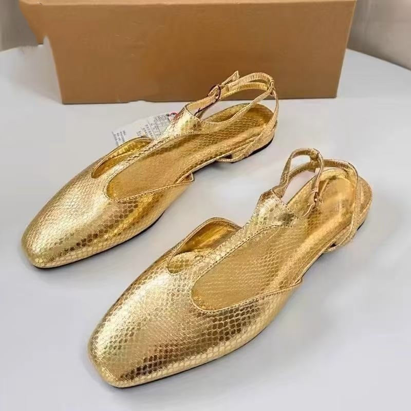 Women's new fashion Joker Baotou empty trip belt flat bottom fashion women's sandals.