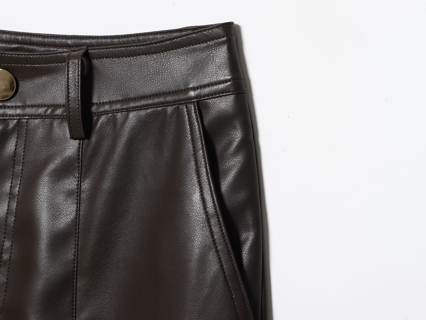 Women's new casual faux leather straight pants