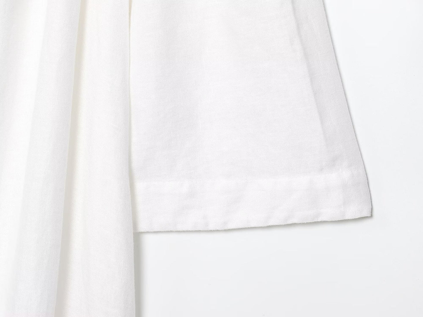 Women's New Fashion Loose Off Shoulder A-line Linen Blended Midi Dress