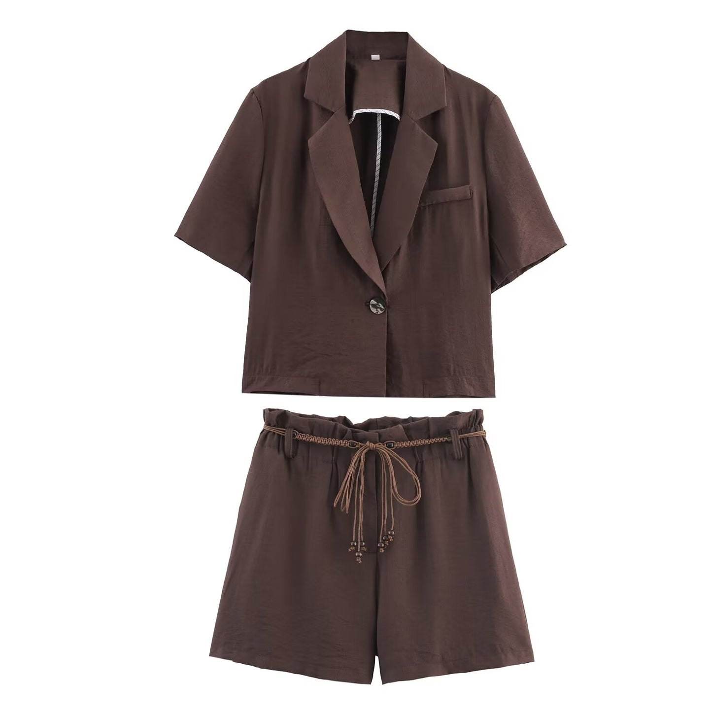 set woman 2 pieces new short sleeved single breasted lapel suit coat+Shorts suit