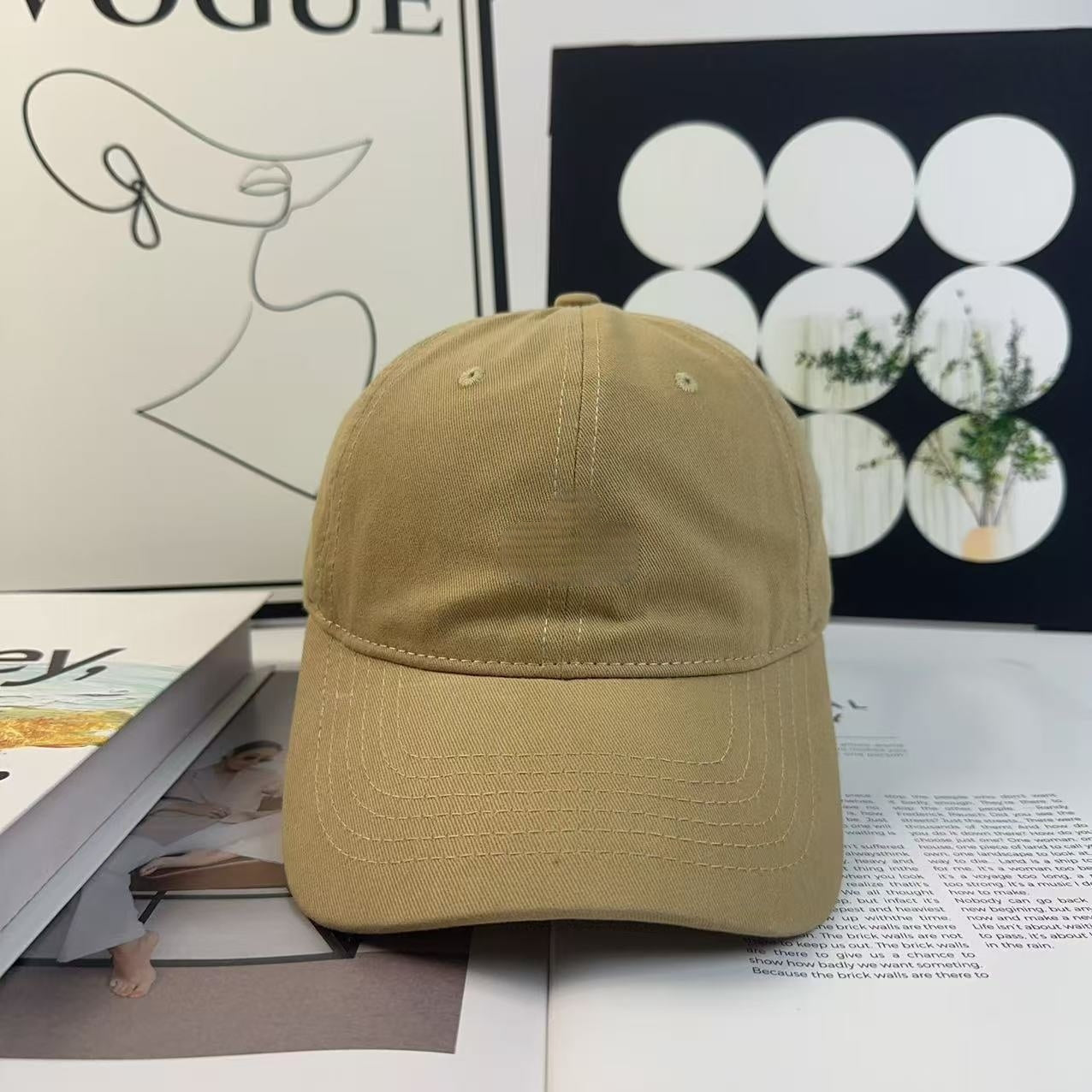 Men's and Women's Casual Joker Three-dimensional Letters Baseball Cap Big Head Wai Outdoor Cap.