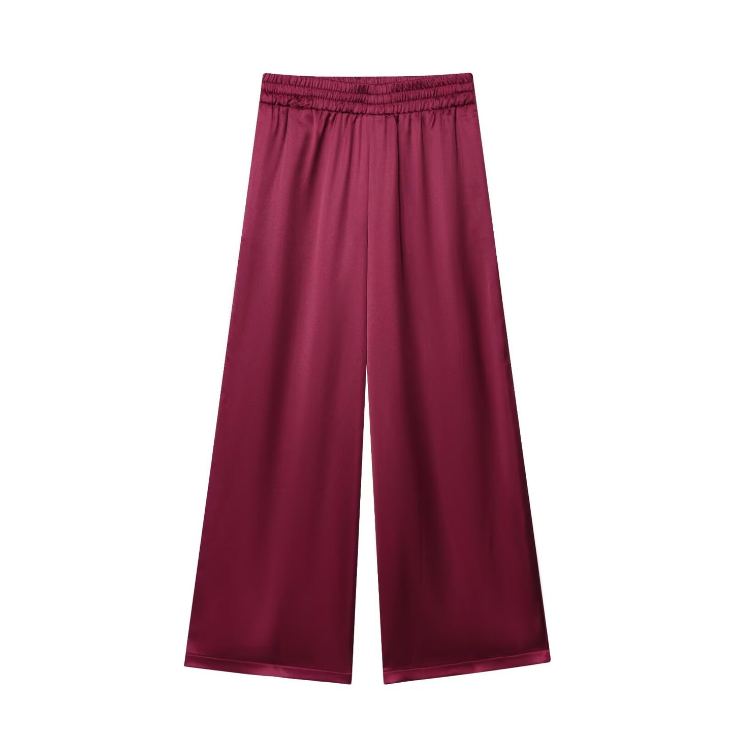 Women's new fashion with Belt short sleeved satin textured shirt+Pants suit