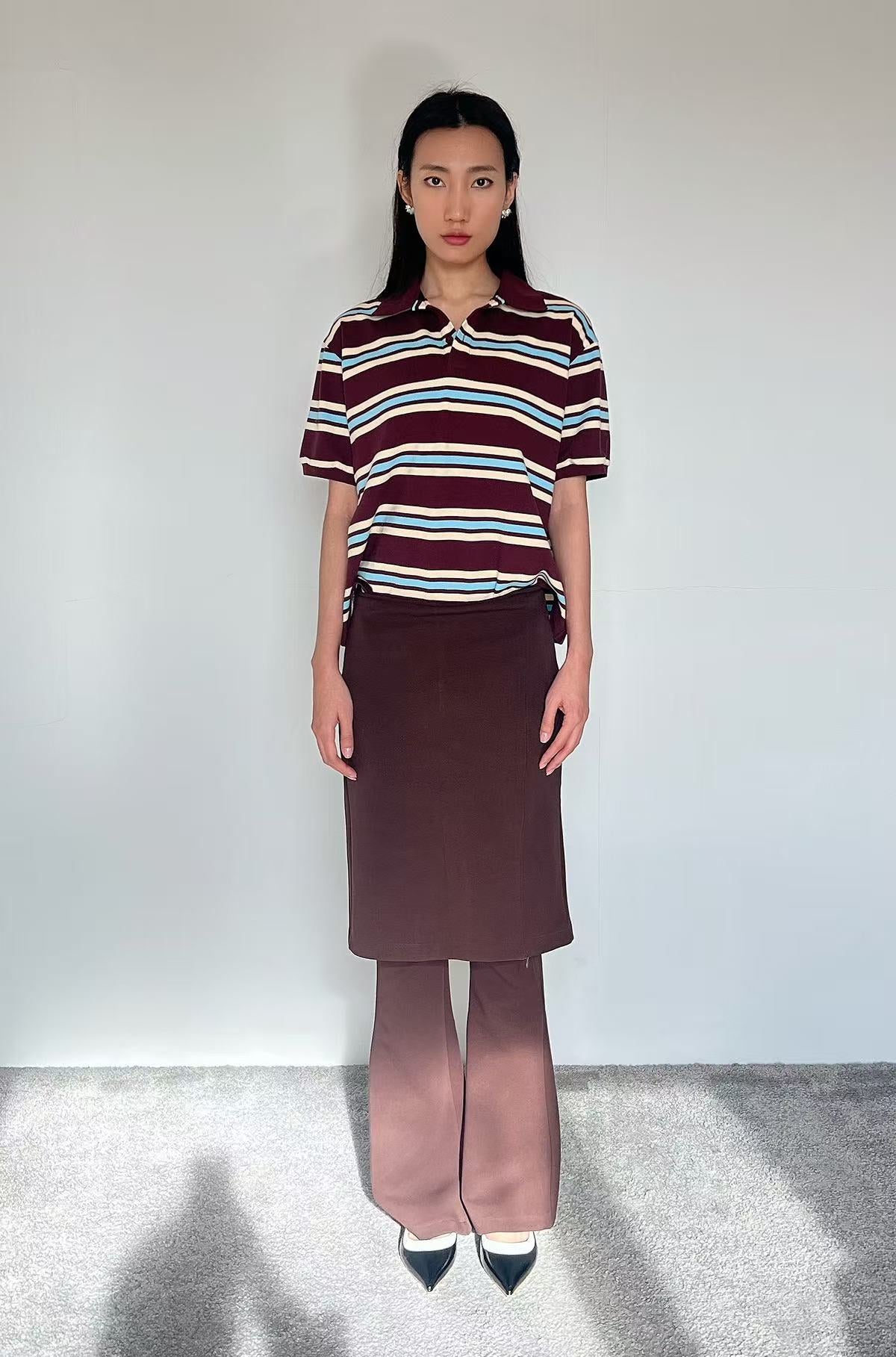 Women's 2025 New Fashion Cotton Striped Shirt Short Sleeves