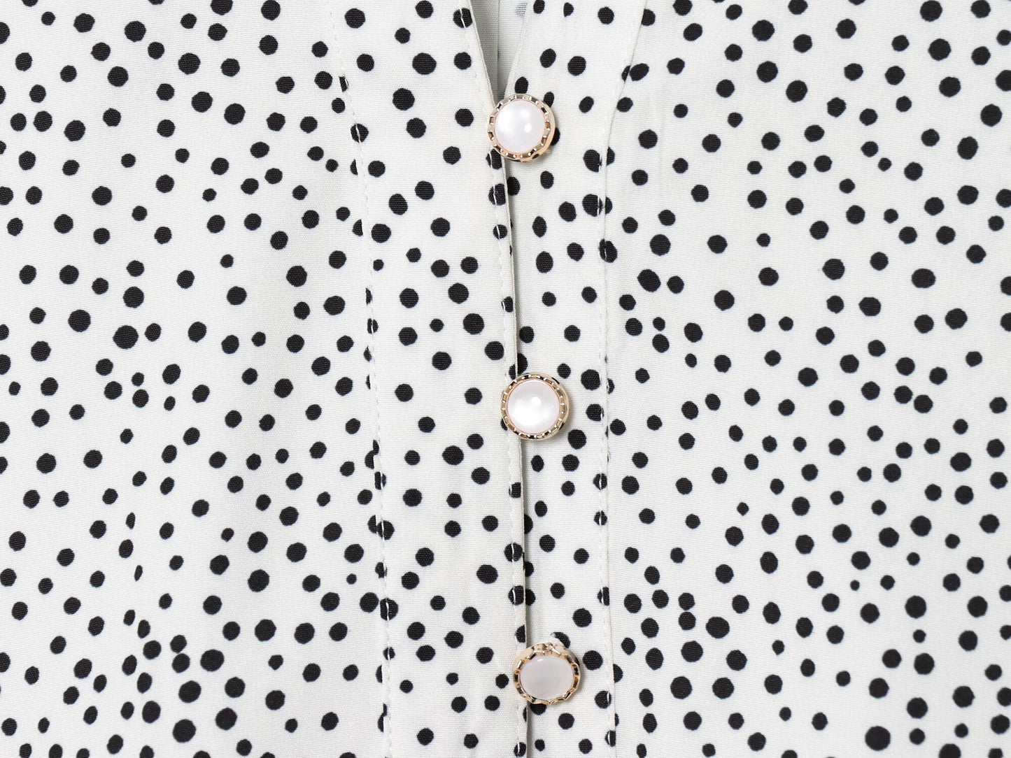 Women's new fashion adjustable design long sleeved polka dot shirt