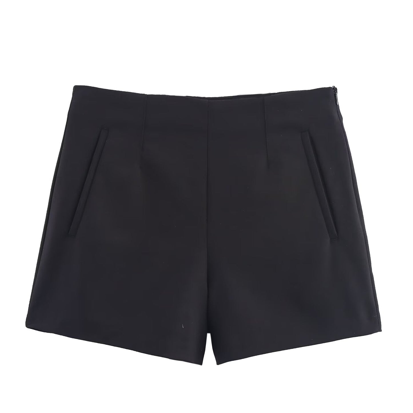 Women's chic Fashion side pocket high waist casual striped shorts