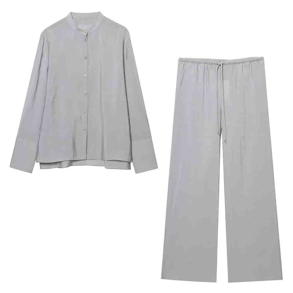 Women's new fashion casual single breasted long sleeved draped shirt+Pants Women's suit