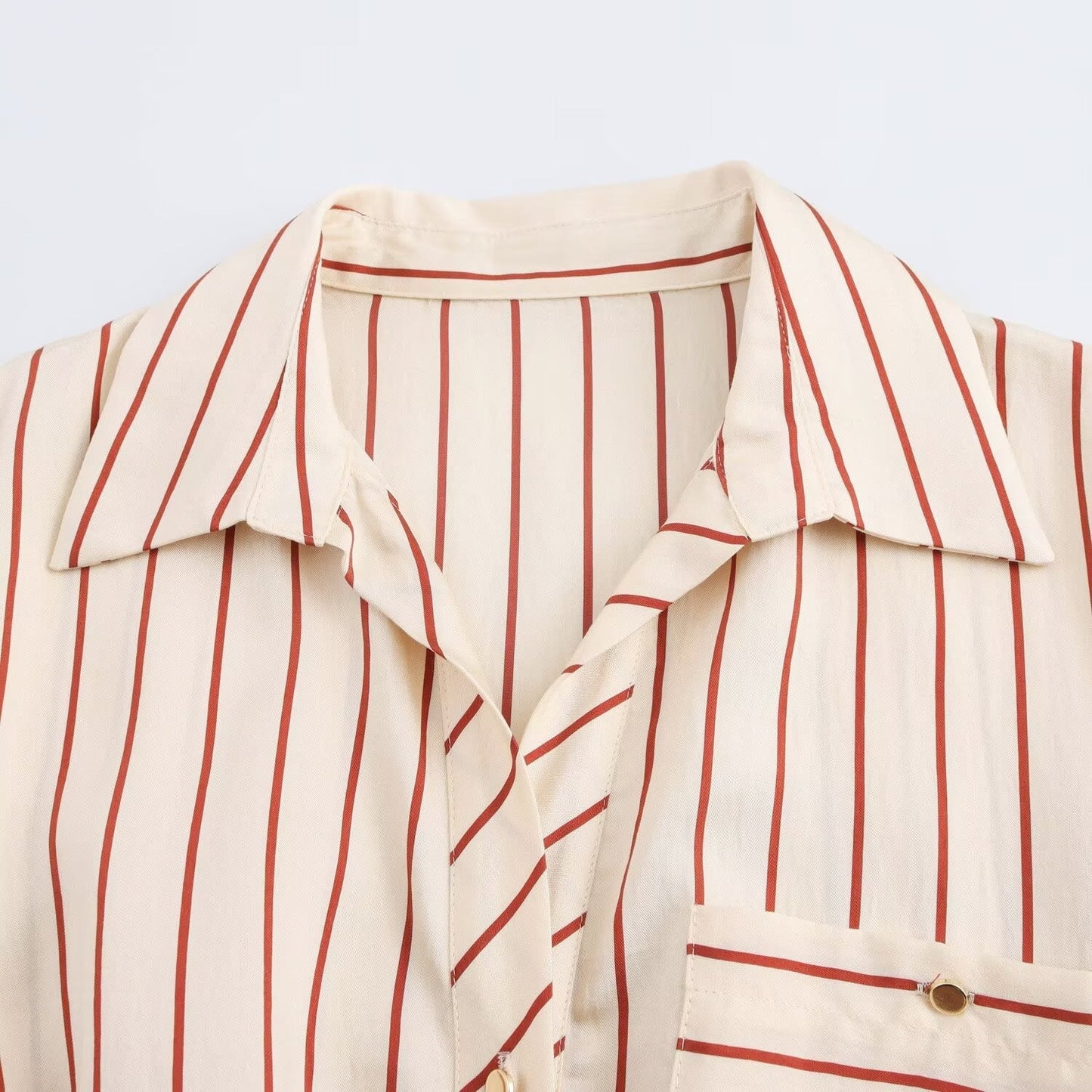 Women's new chic Fashion With Belt loose single breasted striped shirt style MIDI dress retro short sleeved pocket women's dress Mujer