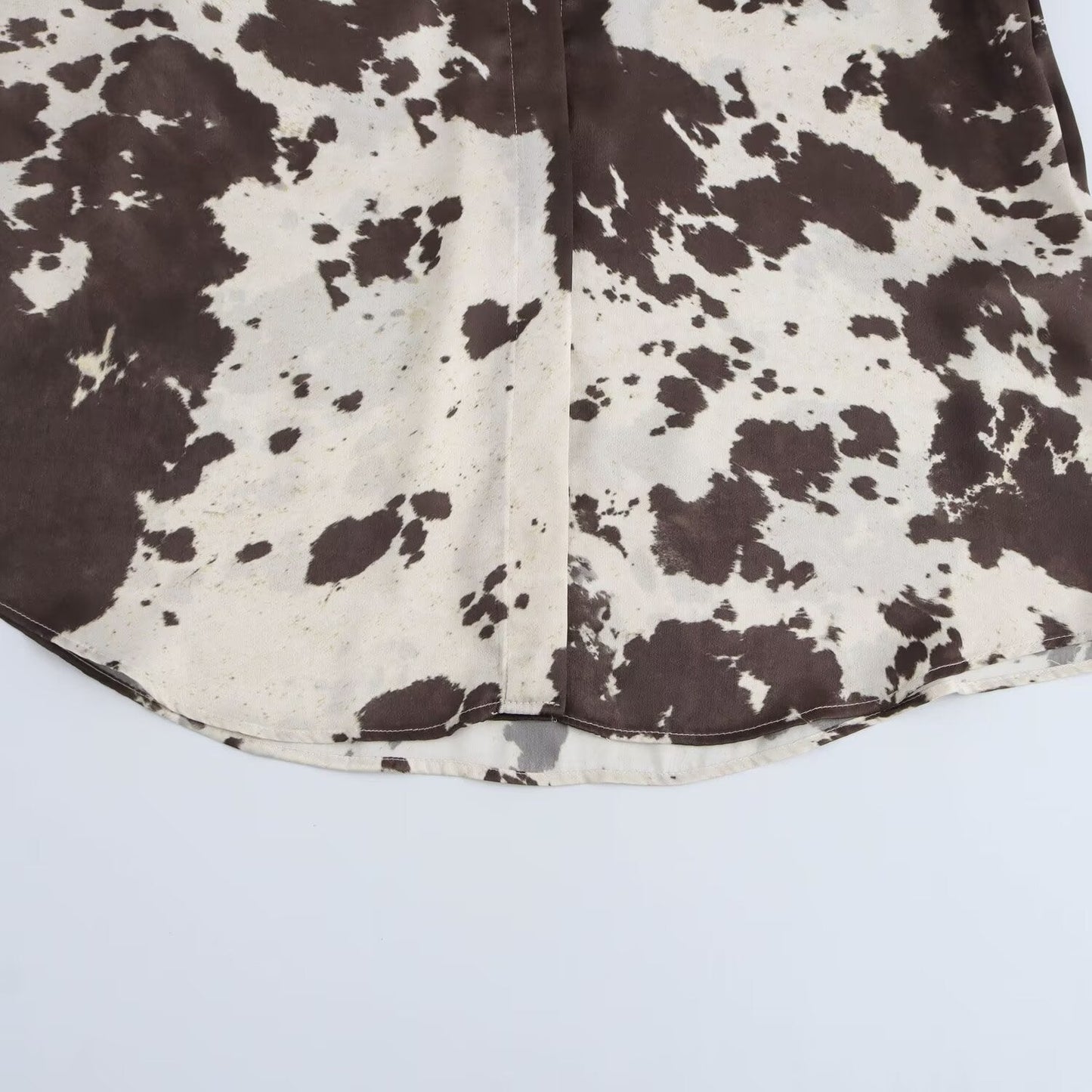 Women's new fashion loose animal print shirt casual single breasted lapel shirt retro long sleeved women's shirt chic top+skirt women's suit