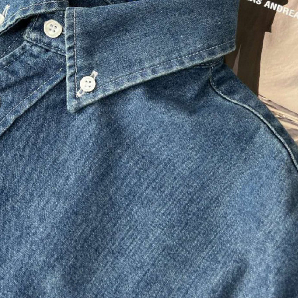 Denim Jacket New Fashion Casual Joker Spring New Men and Women with The Same Fashion Long Sleeve Embroidered Denim Shirt Jacket.