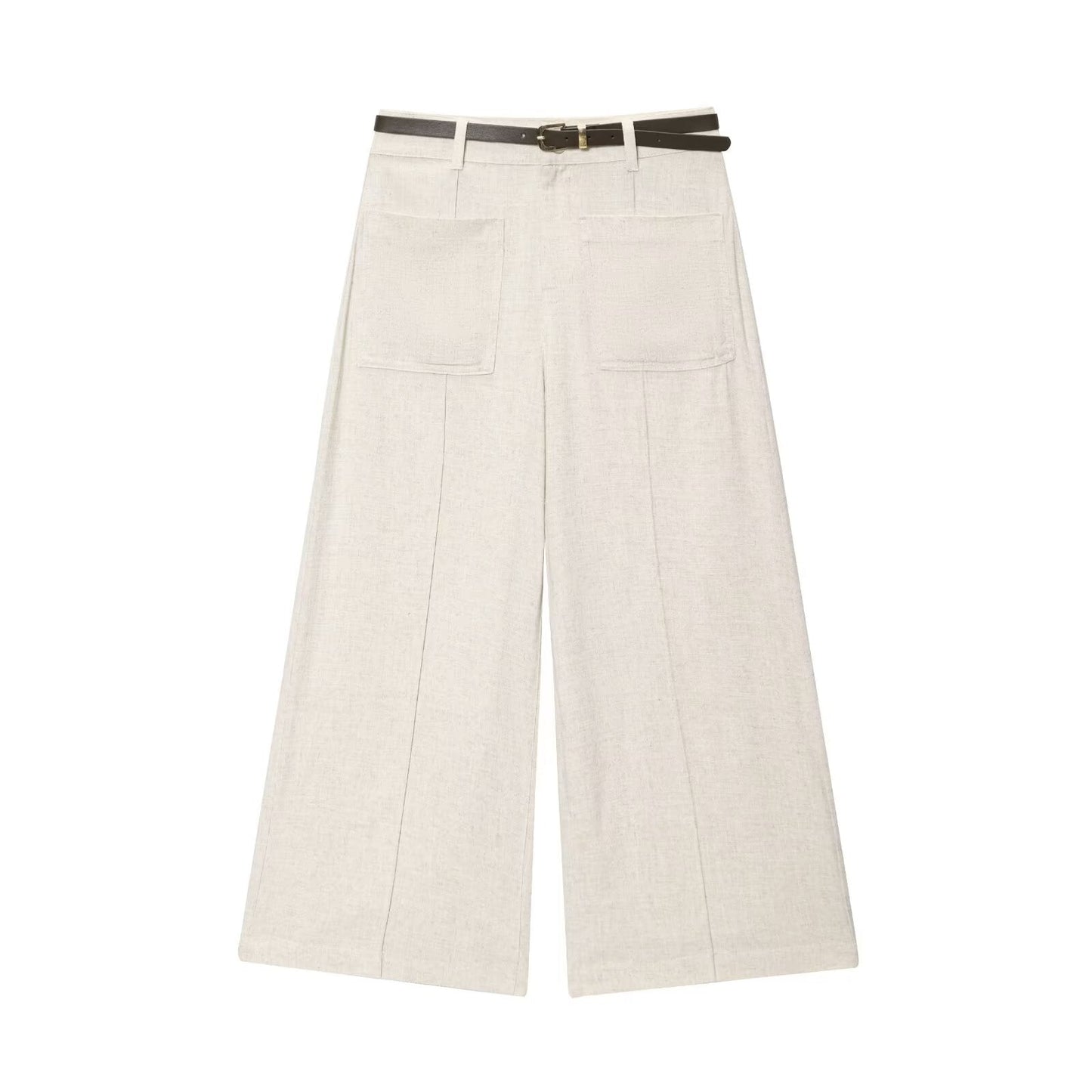 Women's new fashion sleeveless linen blend vest style top+Pants suit