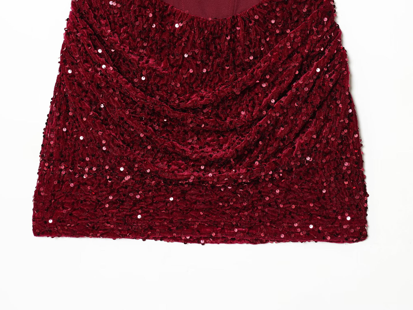 Women's sequin wrapped hip suspender mini dress