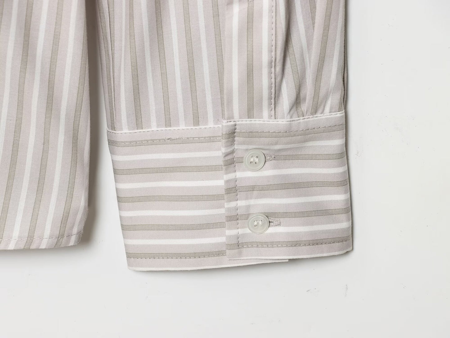 Women's Casual Lapel Striped Poplin Shirt
