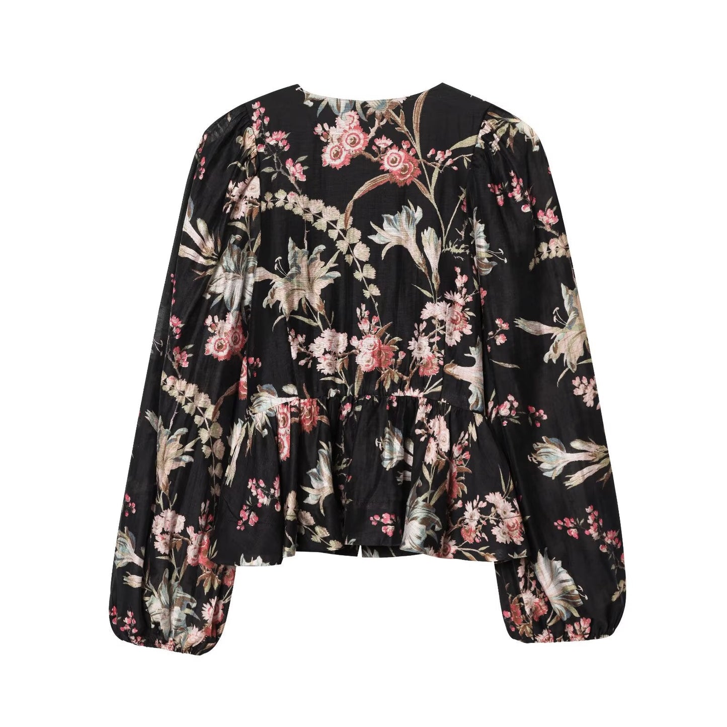 Women's skirt style hem printed top