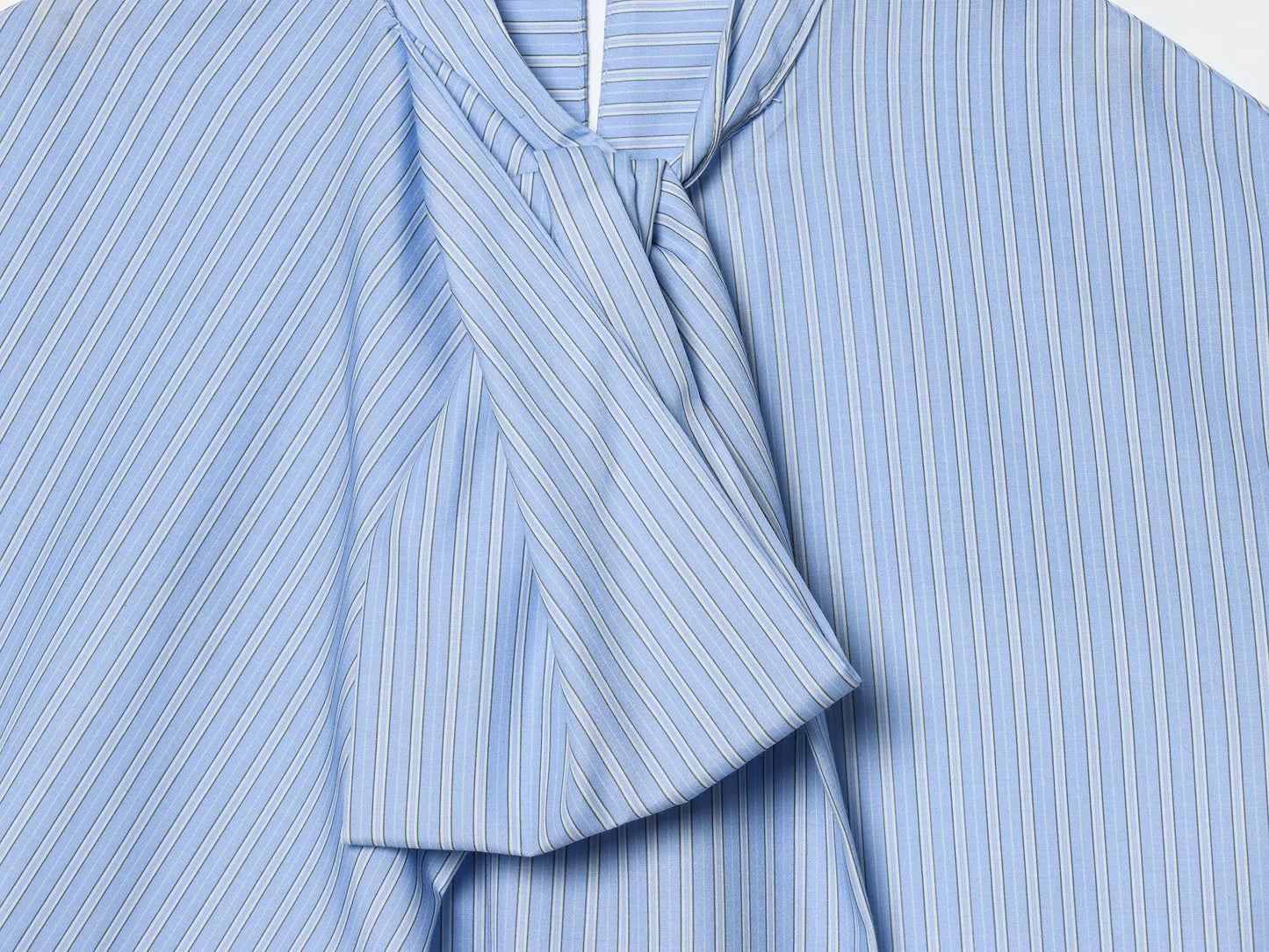 Women's bow decoration striped shirt