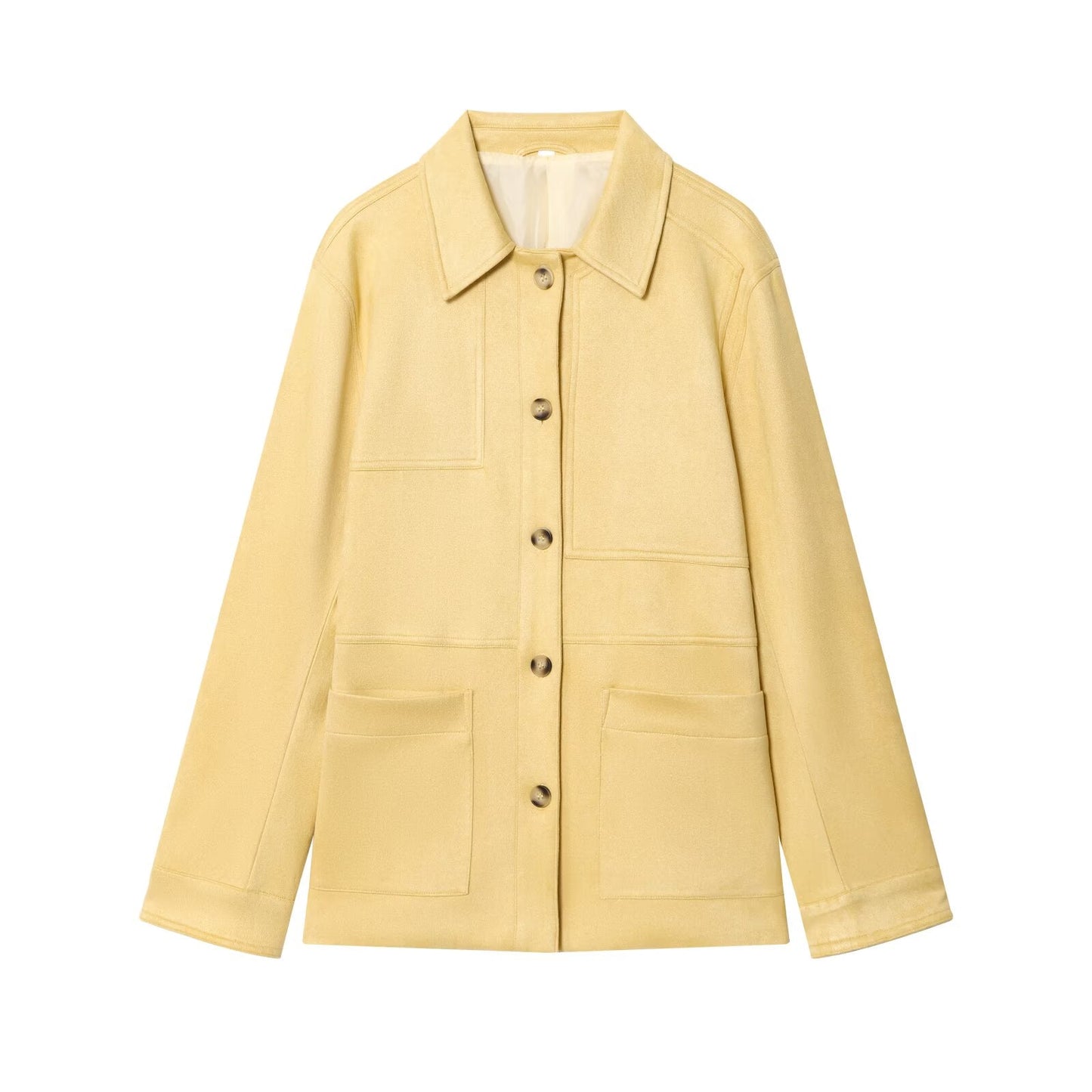 Women's 2025 new fashion loose single breasted suede Coat