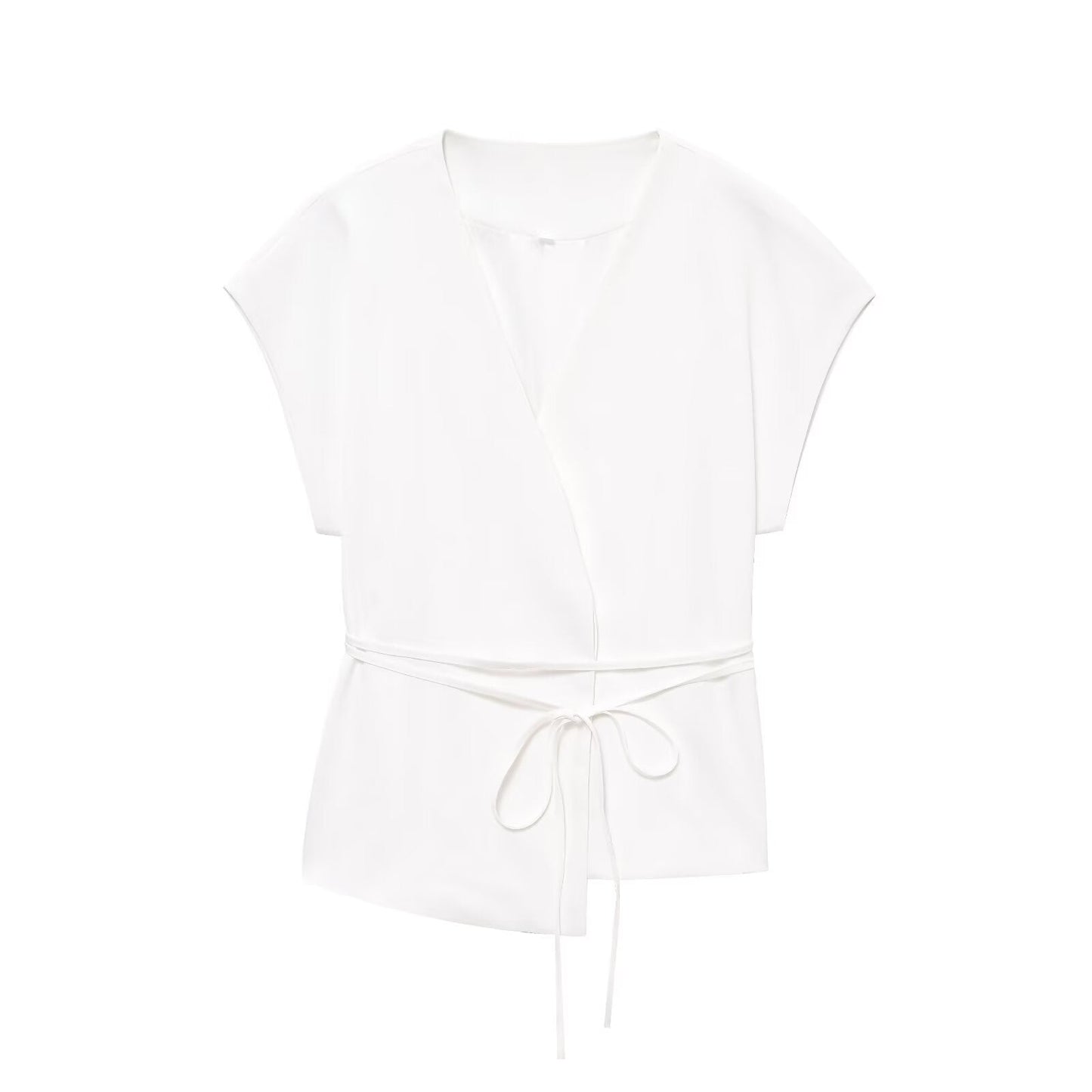 Women's new fashion with Belt casual linen blend V-neck vest+Pants suit