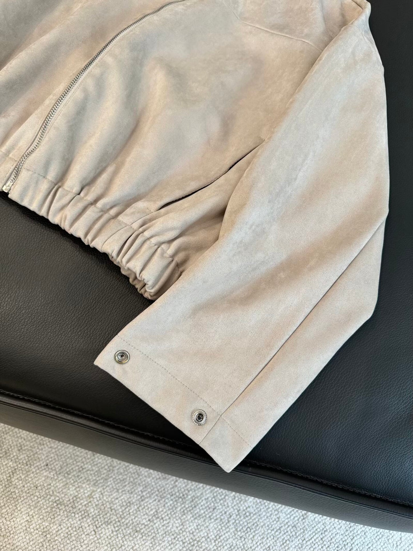 Women's new fashion anti suede effect O Neck zipper jacket Coat