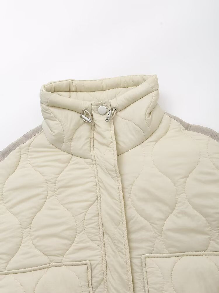 Women's bow decoration loose cotton jacket Coat