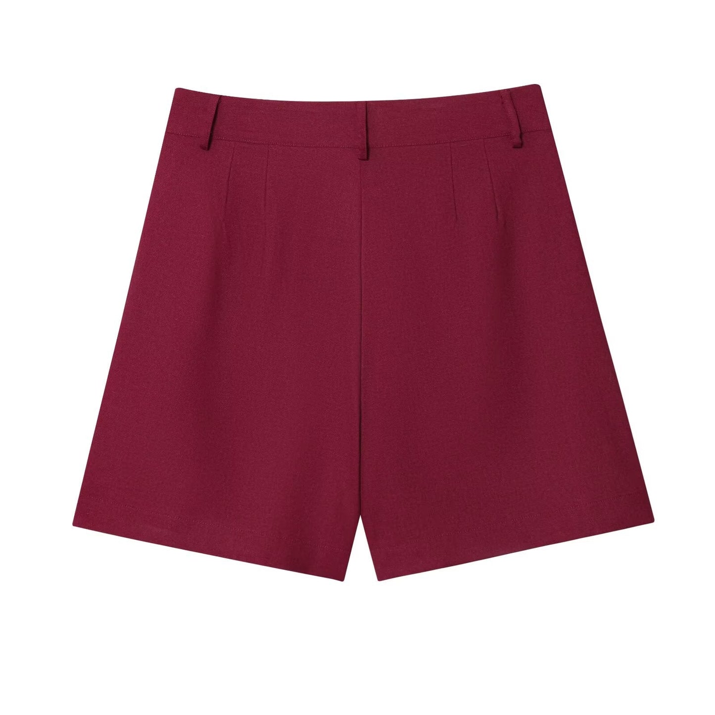 Women's 2025 new fashion linen blend sleeveless pleated top+shorts suit