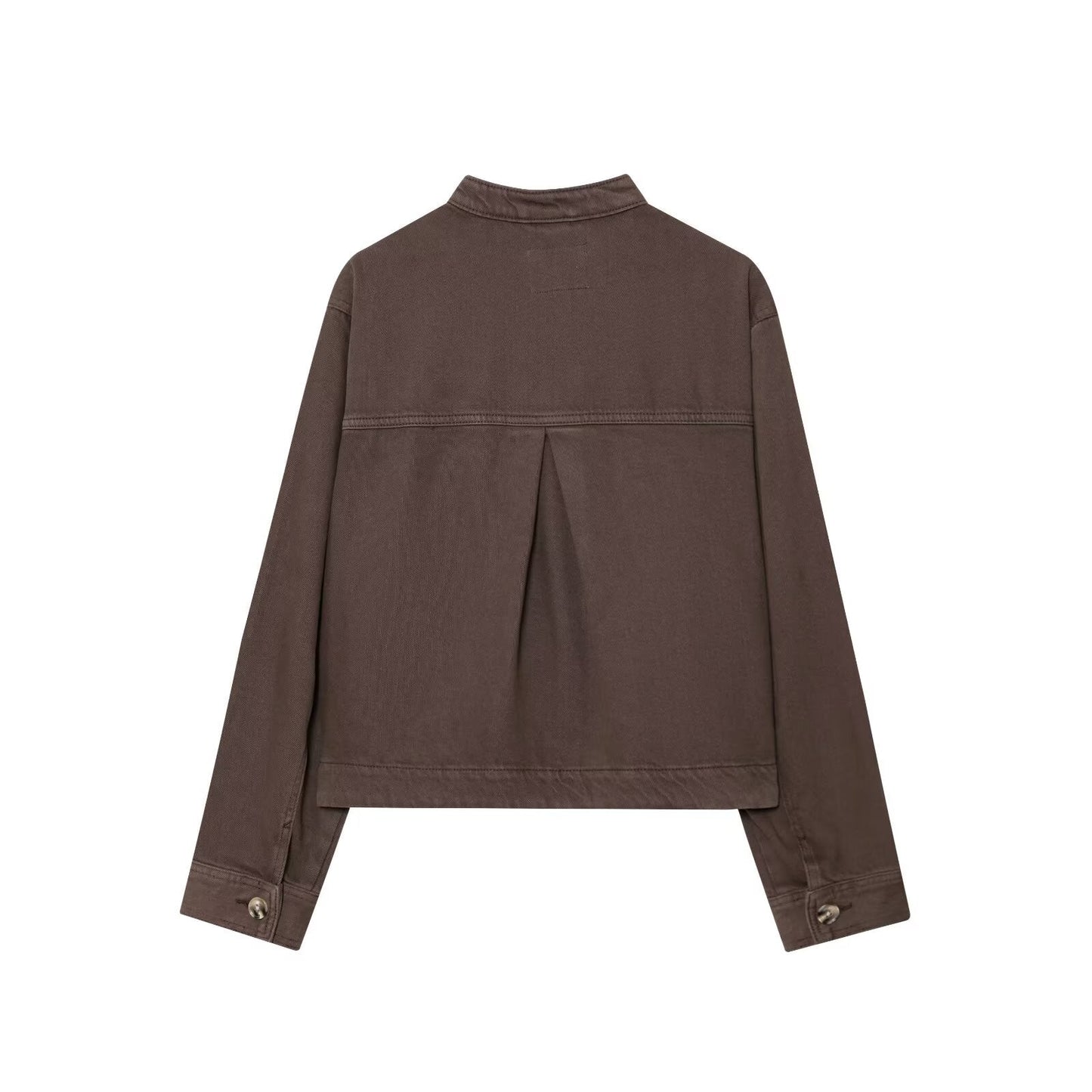 Women's 2025 new fashion casual stand collar twill coat