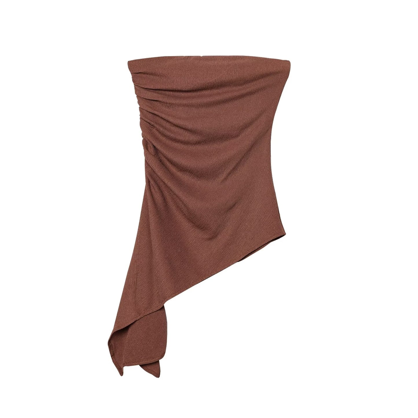 Women's New Fashion Texture Off Shoulder Straight Collar Chest hugging style Top