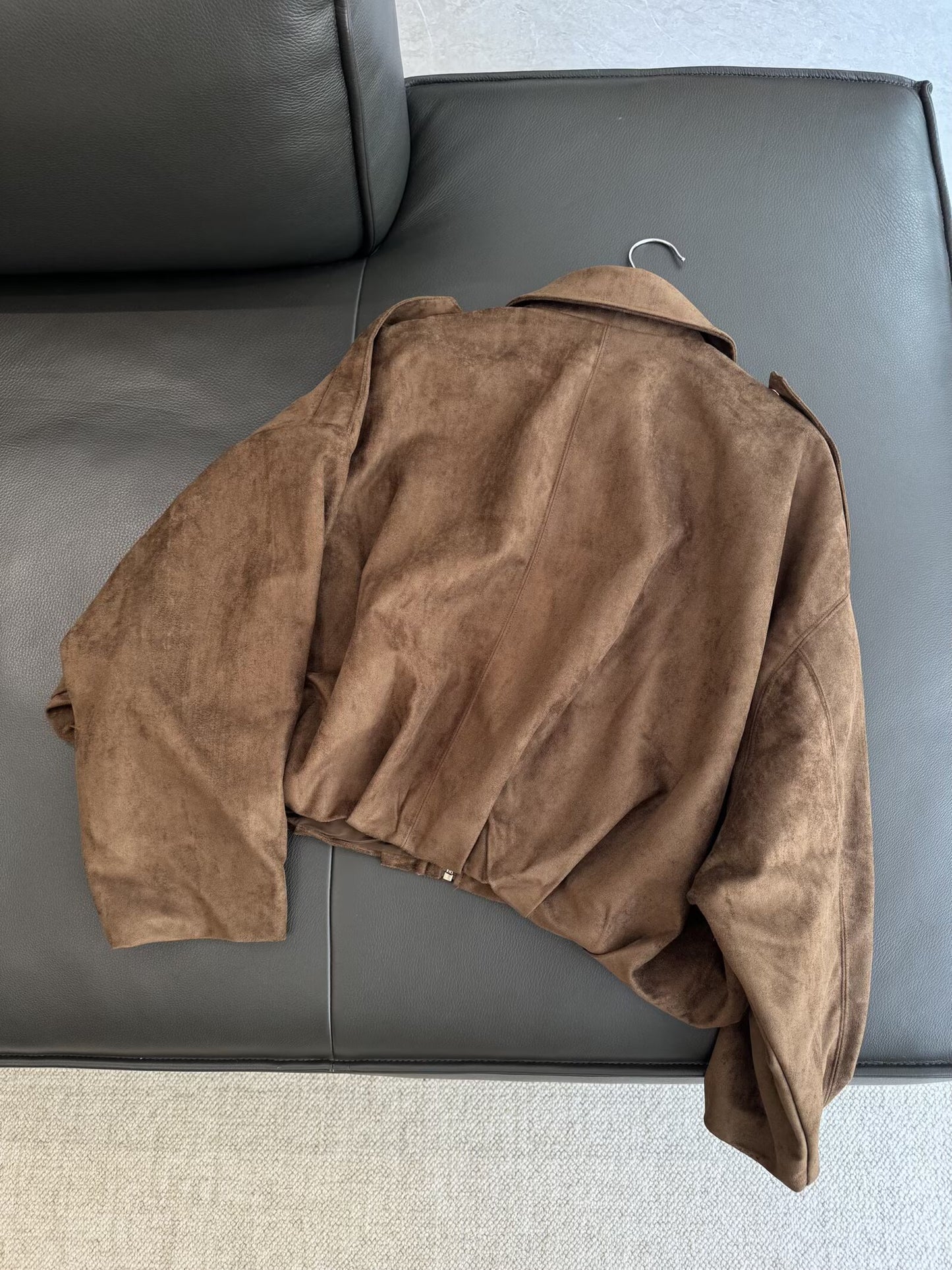 Women's new fashion casual Lapel suede Leather flight jacket Coat