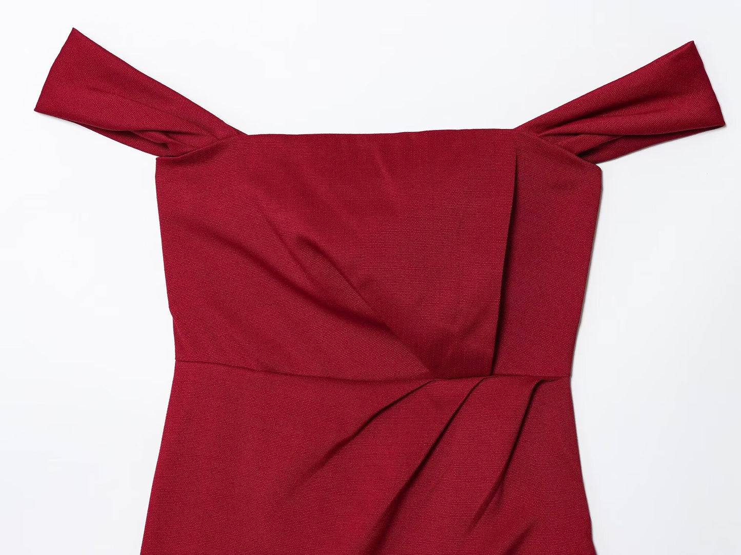 Women's new fashion off shoulder sleeveless pleated mini dress