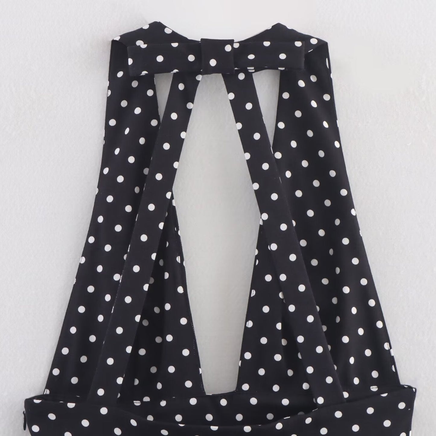 Women's summer fashion polka dot hanging neck mini dress