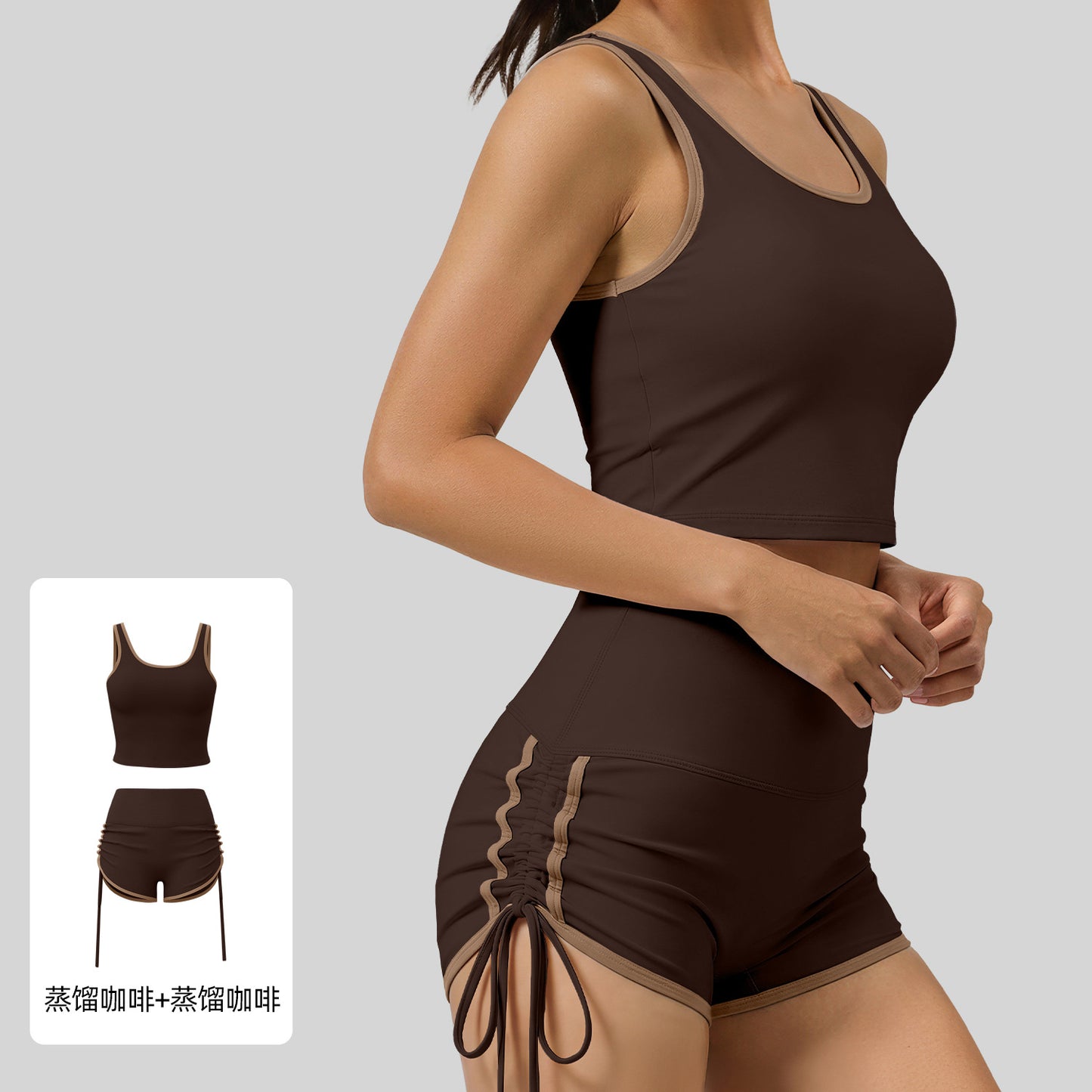 2026 women's new sports suit with chest pad fitness yoga clothes