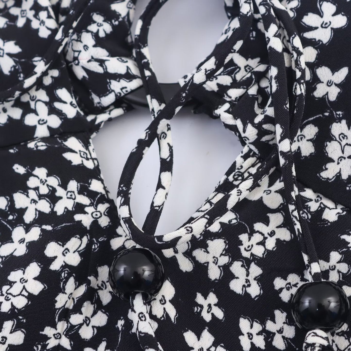 Women's Sweet Fashion Flower Printed suspender Midi Dress