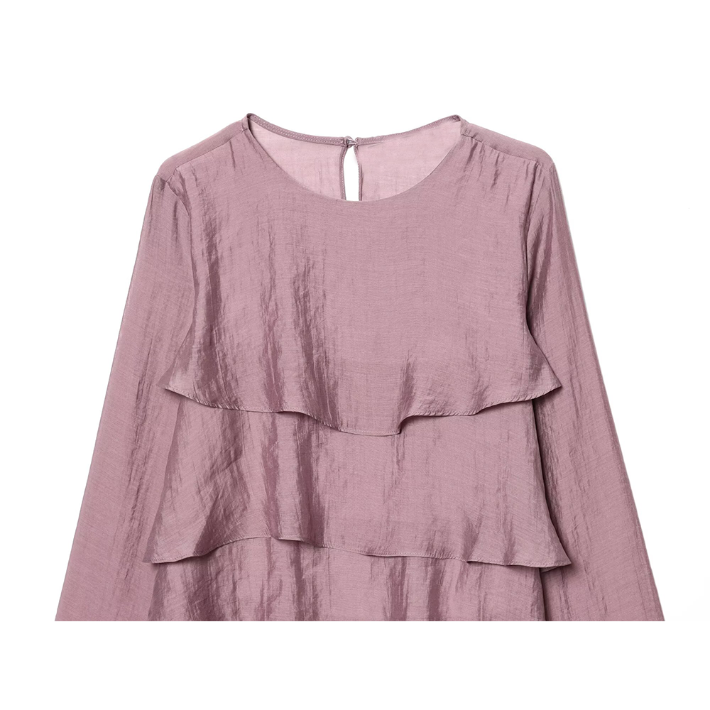 Women's layered decorative asymmetrical top