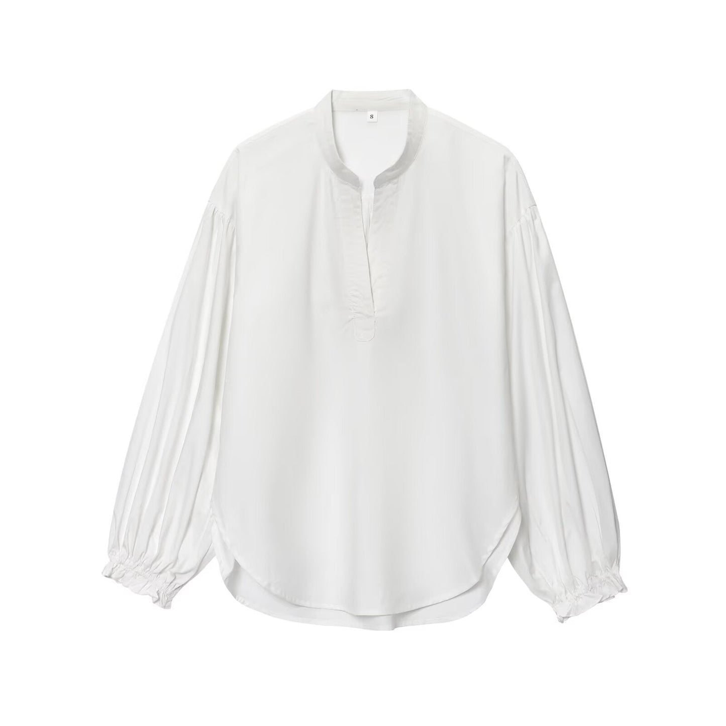 2025 Women's New Fashion Casual V-neck Bubble Sleeve Shirt Top