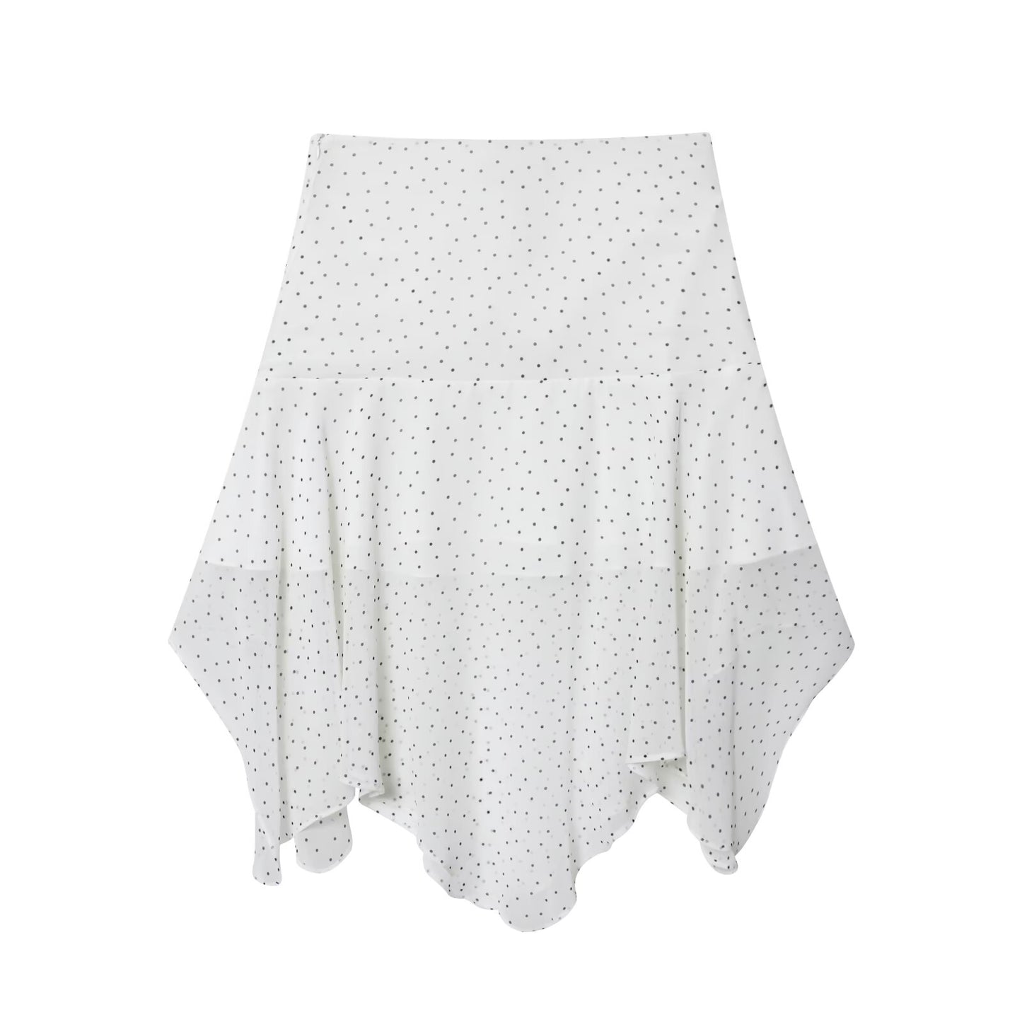 Women's chic Fashion polka dot asymmetrical MIDI skirt