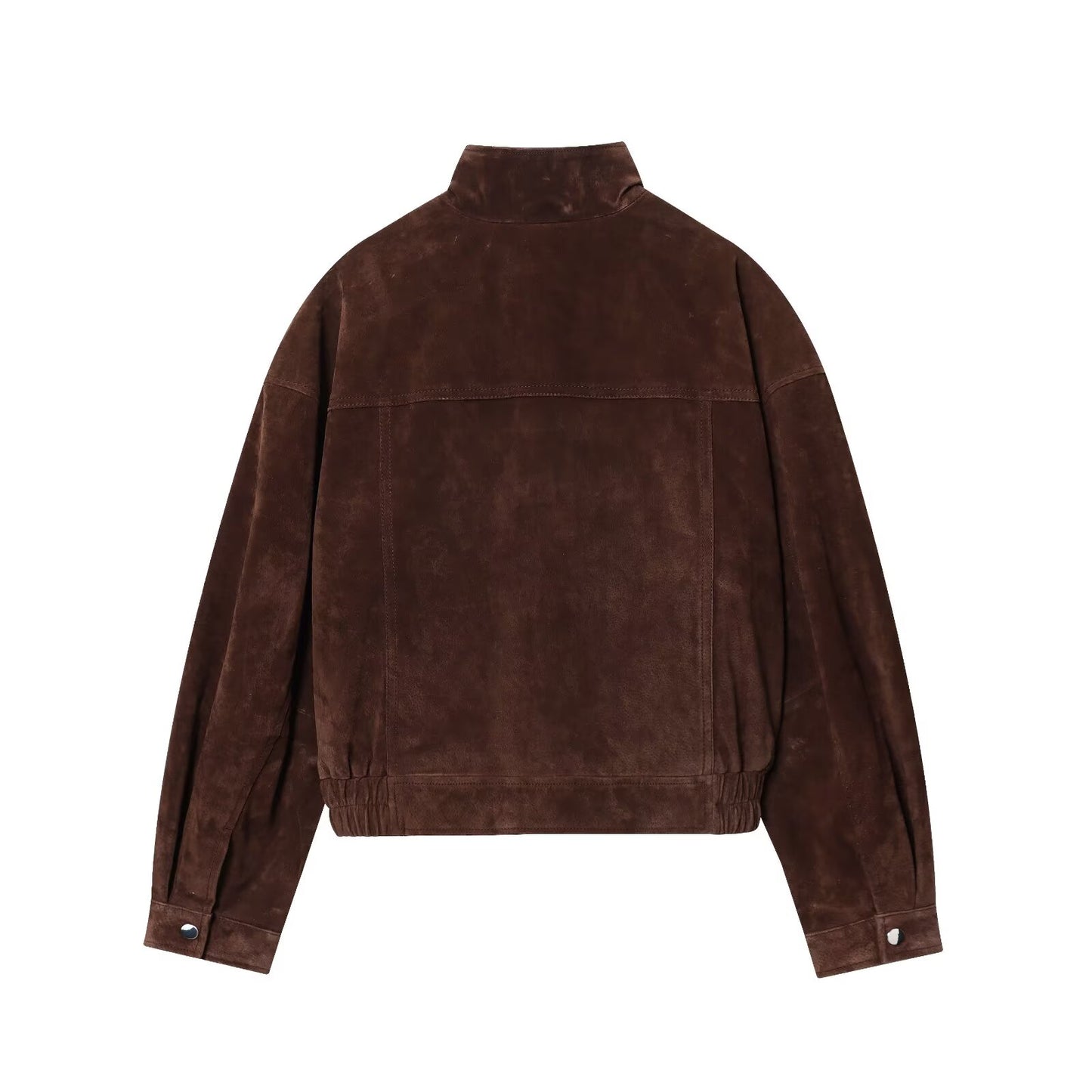 Women's new fashion anti suede effect standing collar flying jacket Coat