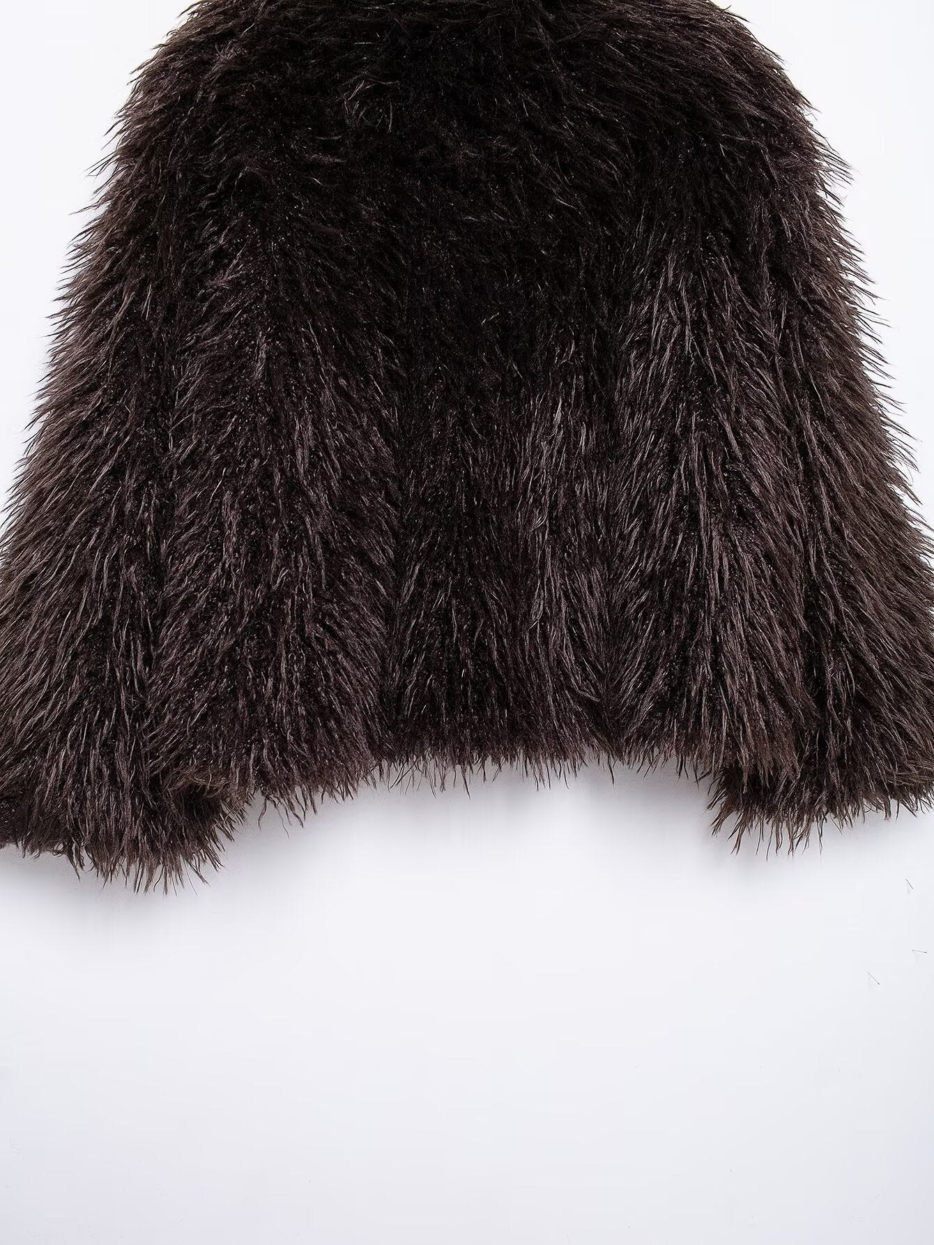 Women's winter Fashion loose faux fur effect warm V Neck Blended Coat retro long sleeved button up women's Coat Chic top