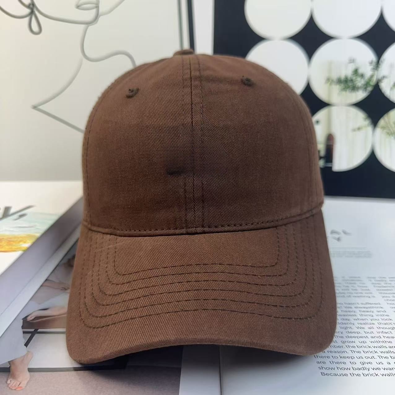 Men's and Women's Casual Joker Three-dimensional Letters Baseball Cap Big Head Wai Outdoor Cap.